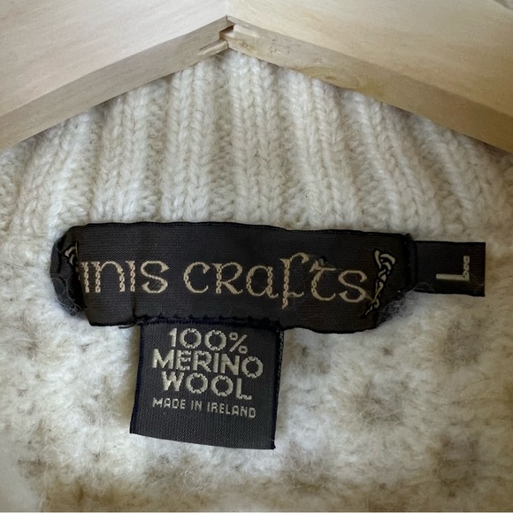 Inis Crafts Wool Ireland Full Zip Sweater Youth Large - Picture 4 of 4